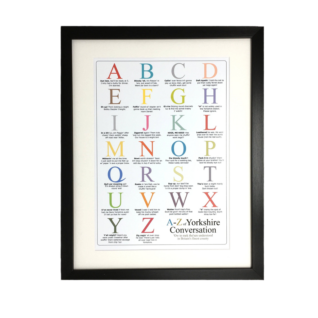 Yorkshire A-Z of Dialect Print – Unframed Print