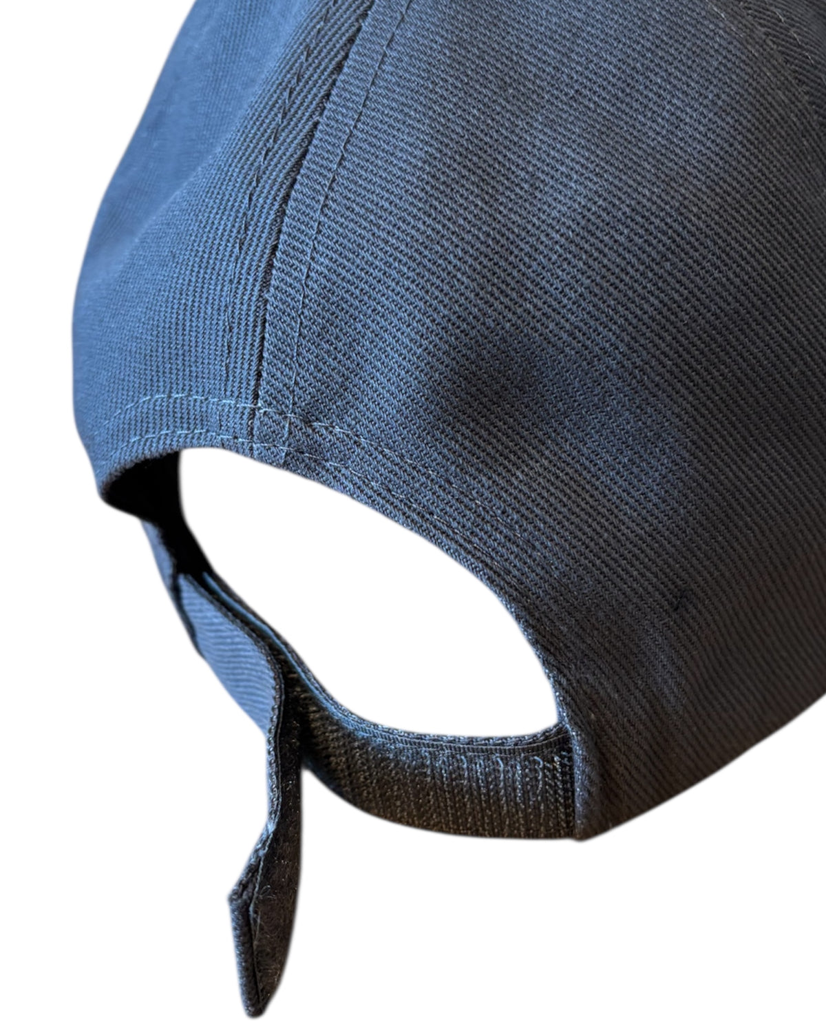 Dark dad cap with Northerner embroidery / embroidered slogan logo. Hat for men and women - unisex. Great gift for someone from Yorkshire or Lancashire. View of the back velcro fasterner strap