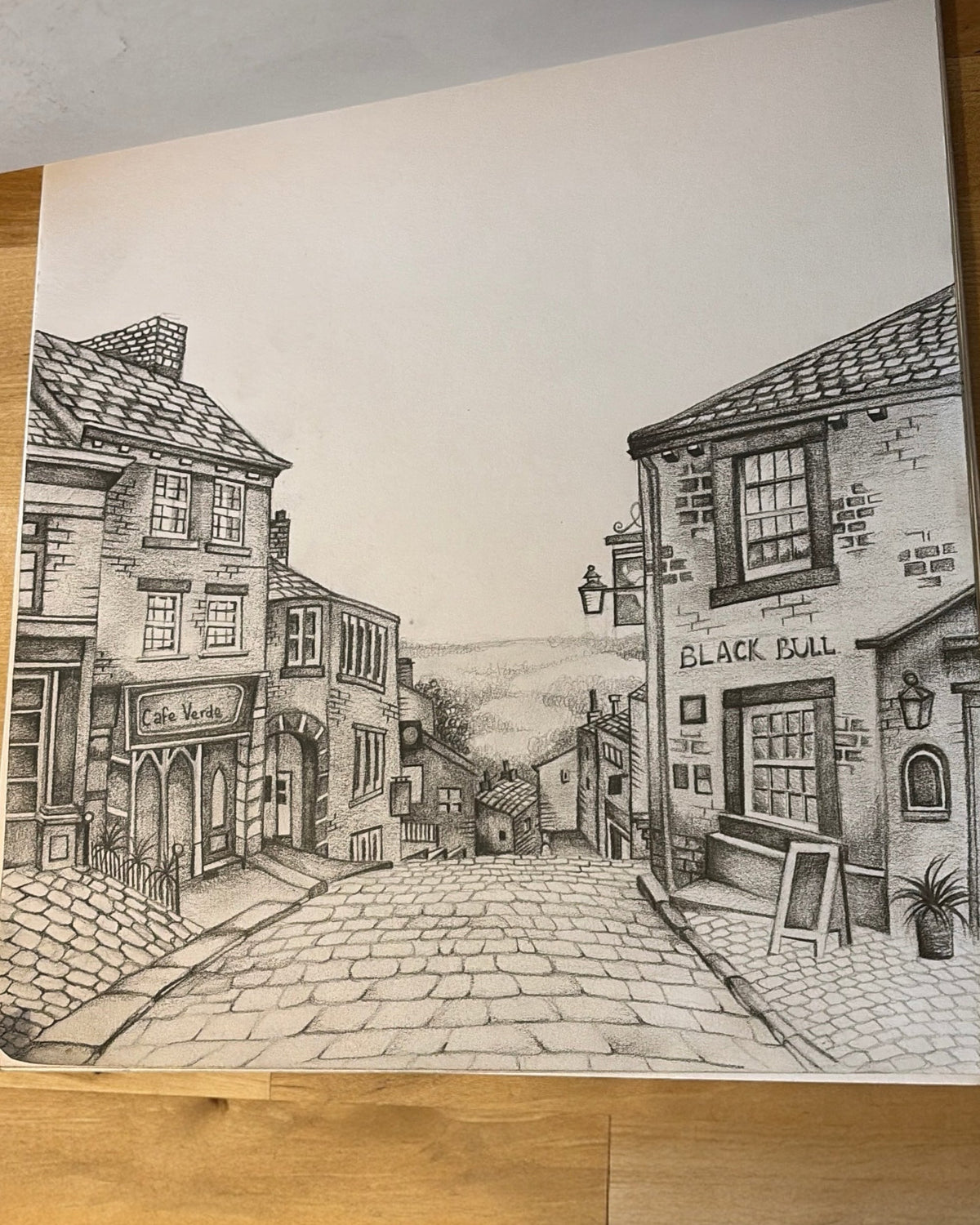 Haworth Yorkshire Sketch Print – Unframed Print