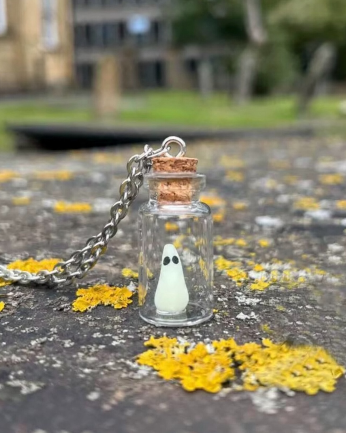 Glow in the Dark Ghost in Bottle Necklace