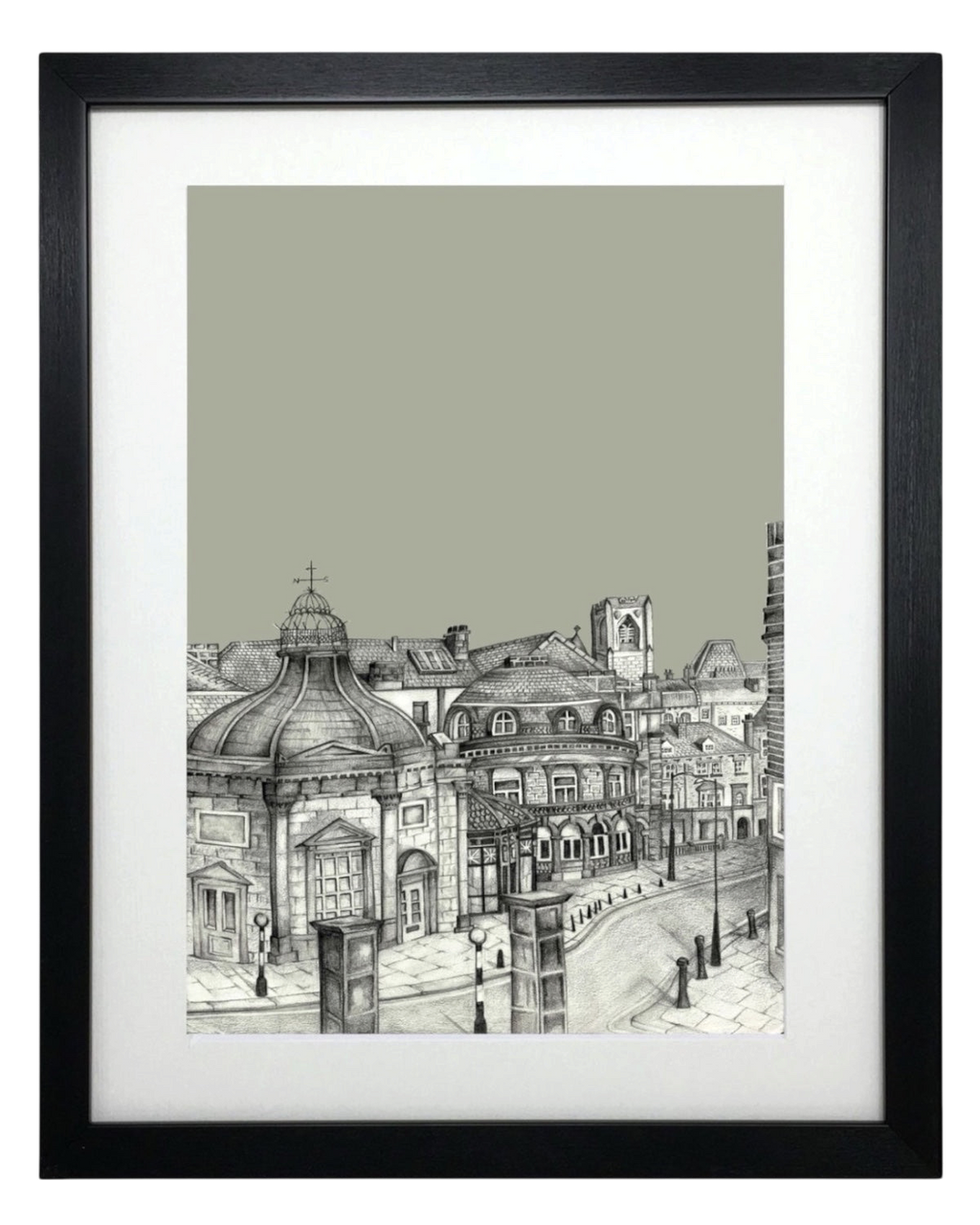 Harrogate Pump Rooms Sketch Print – Unframed Print