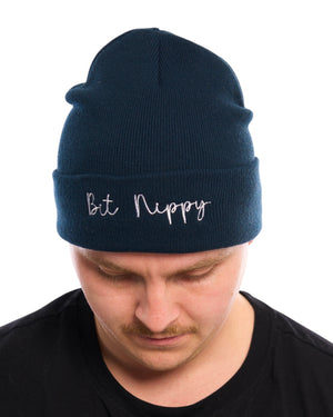 Bit Nippy Embroidered Beanie Hat - One Size - 2 Colours