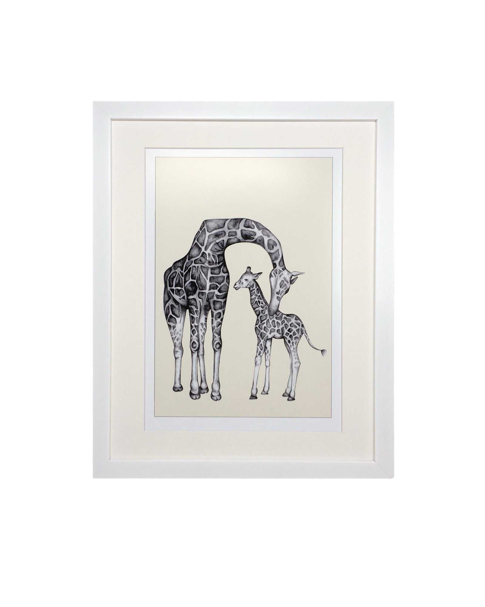 Personalised Giraffe and Baby Sketch Print