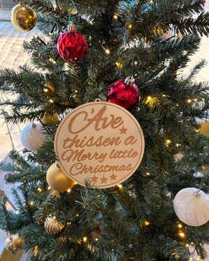 Yorkshire Christmas Wood Bauble
