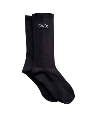 Yorkshire Ow Do Embroidered Crew Socks Black