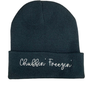 Yorkshire Chuffin Freezin Embroidery Beanie Hat French Navy Colour
