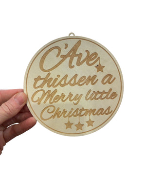 Yorkshire Christmas Wood Bauble