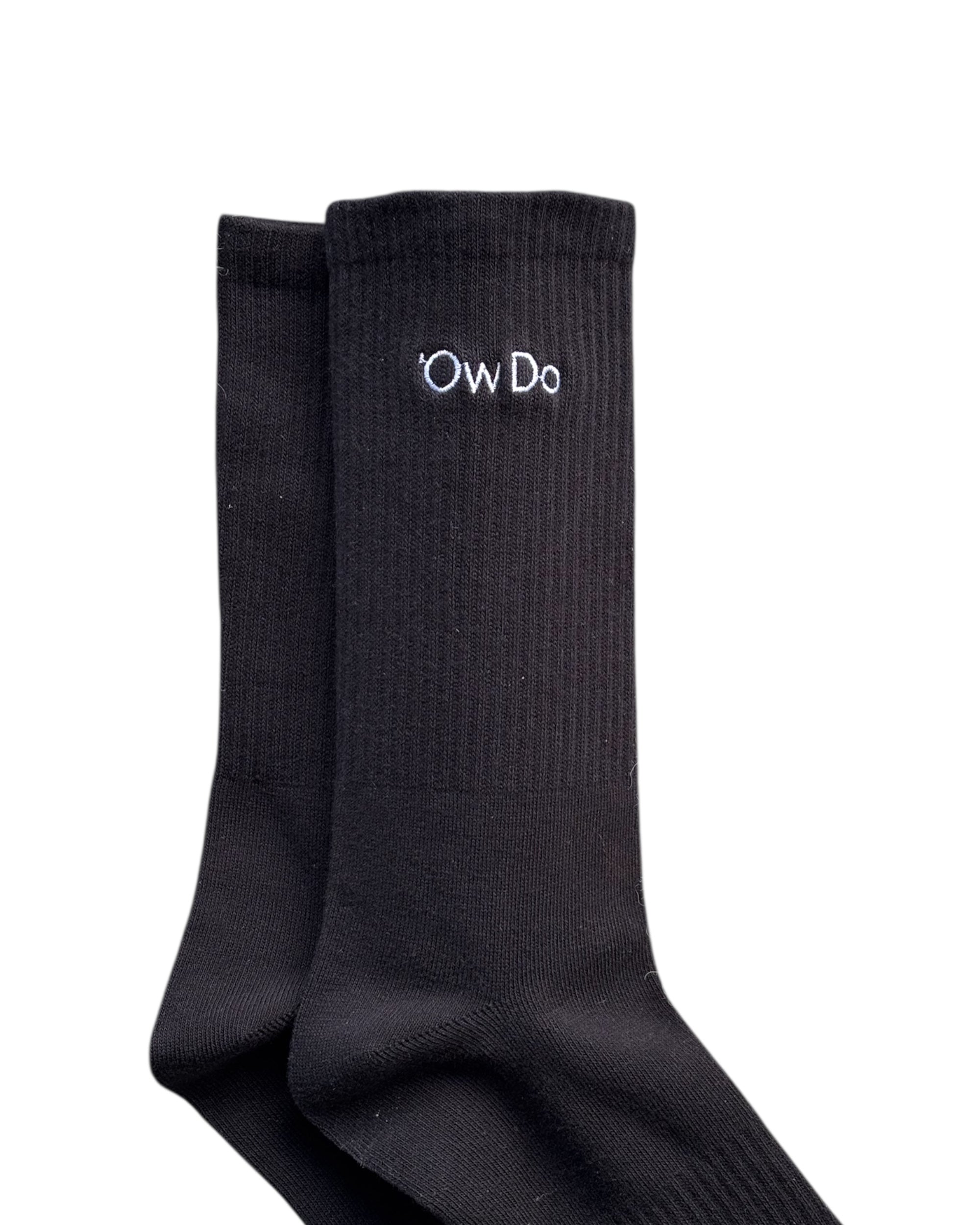 Yorkshire Ow Do Embroidered Crew Socks Black