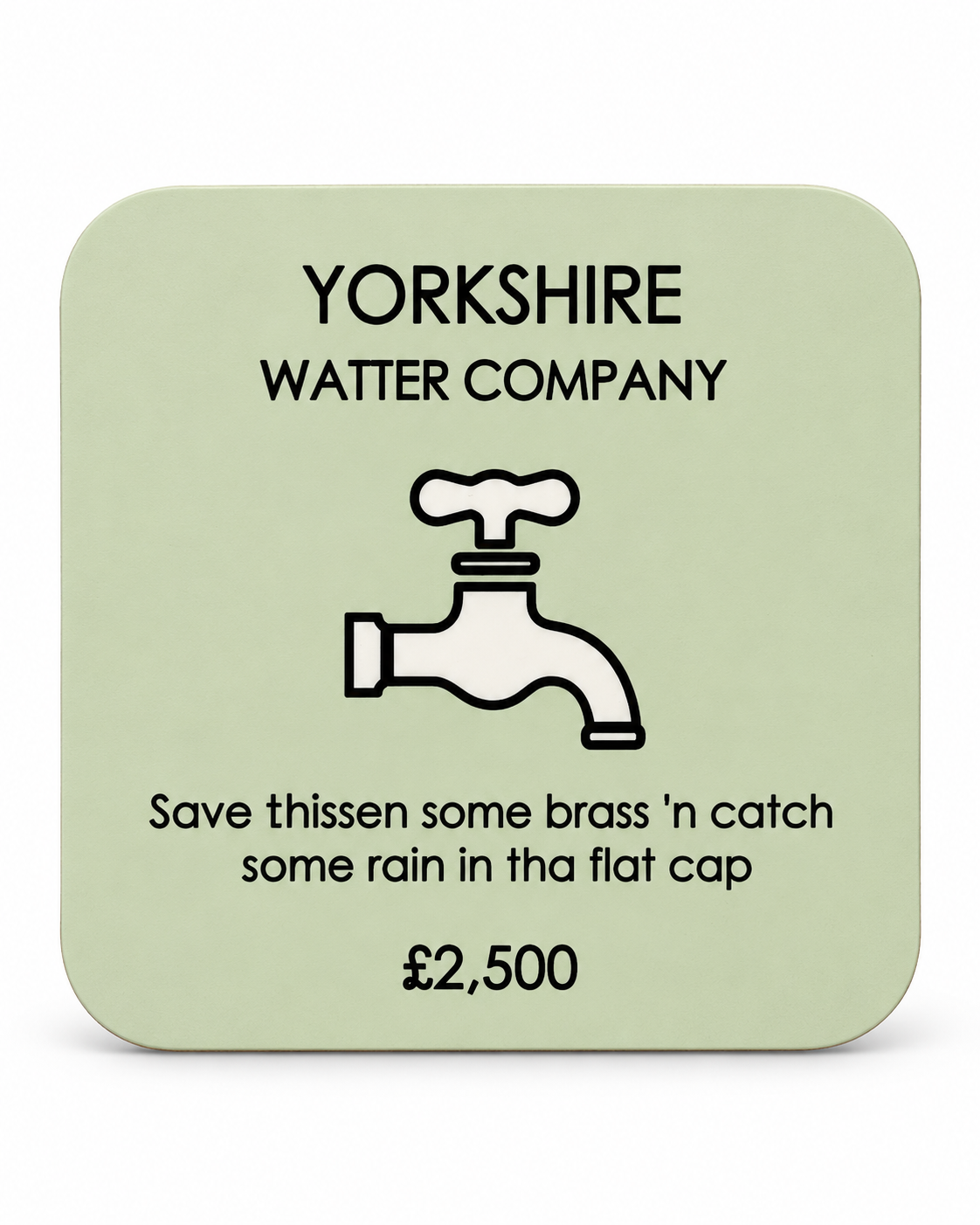 Yorkshire Monopoly Water Drink Coaster