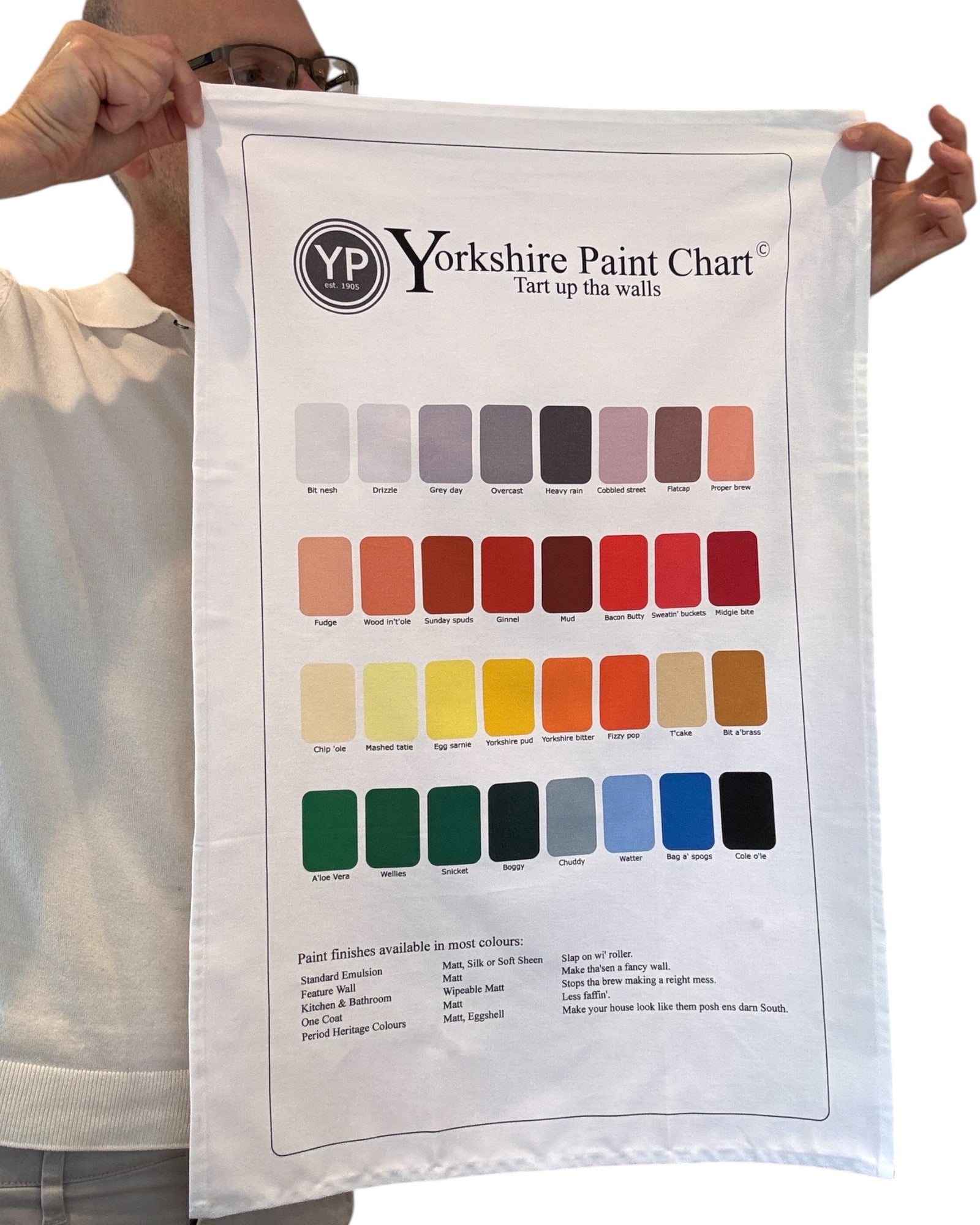 Yorkshire Paint Chart Tea Towel