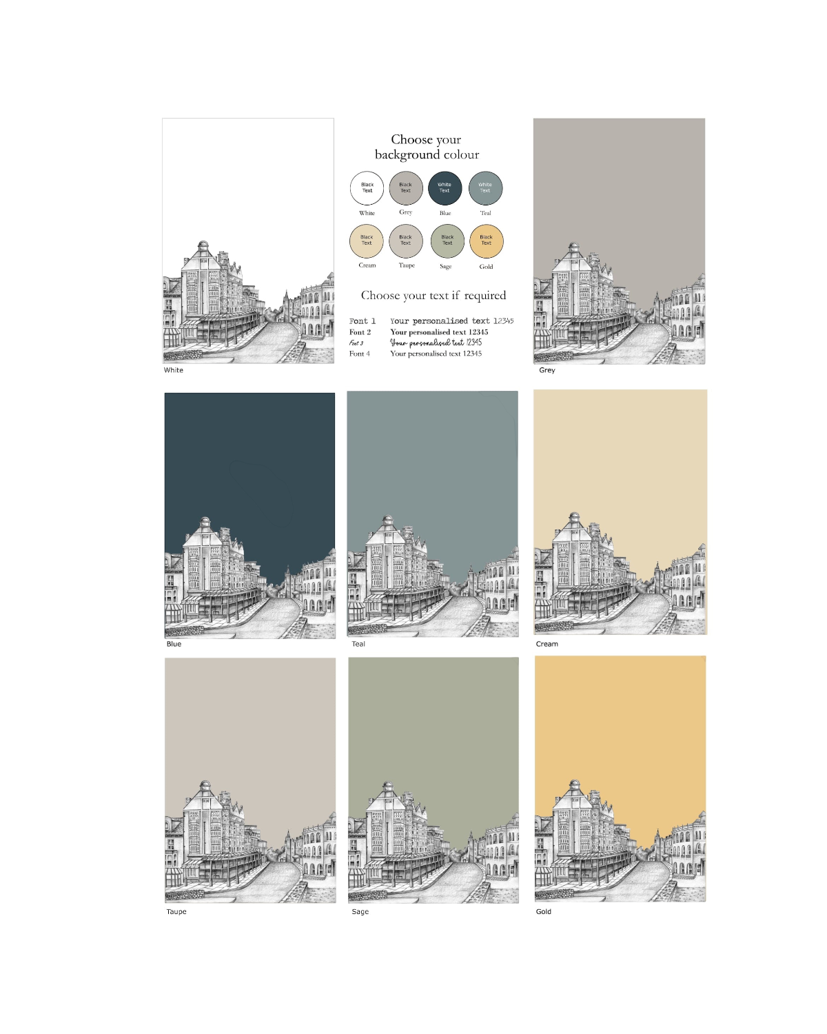 Leeds Yorkshire Sketch Print – Unframed Print