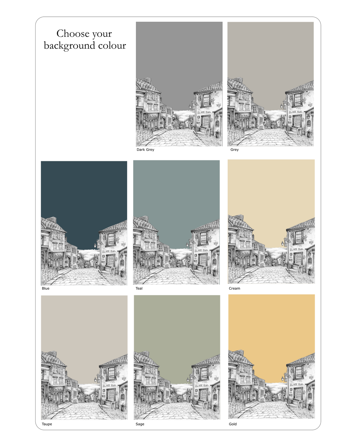 Haworth Yorkshire Sketch Print