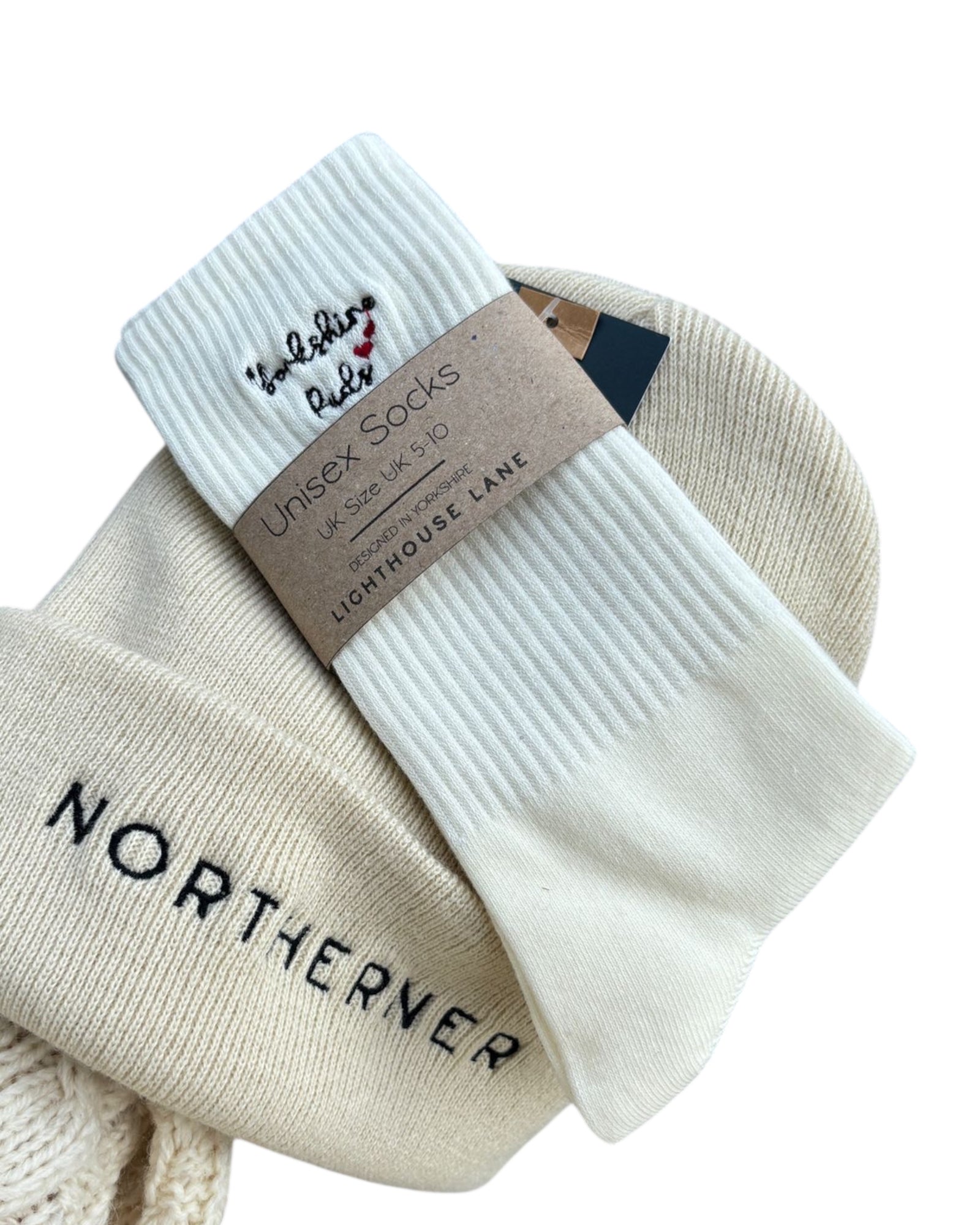 Yorkshire Pudding Embroidered Crew Socks