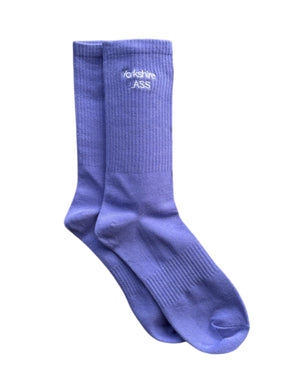 Yorkshire Lass Embroidered Crew Socks Purple