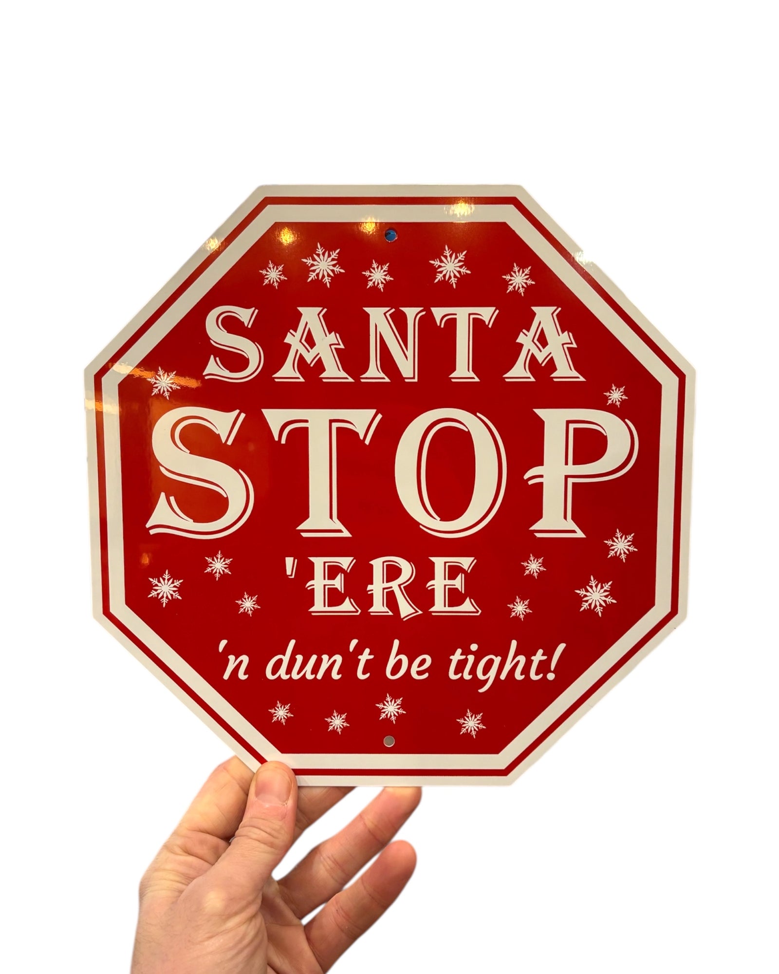 Yorkshire Santa Stop Sign Metal
