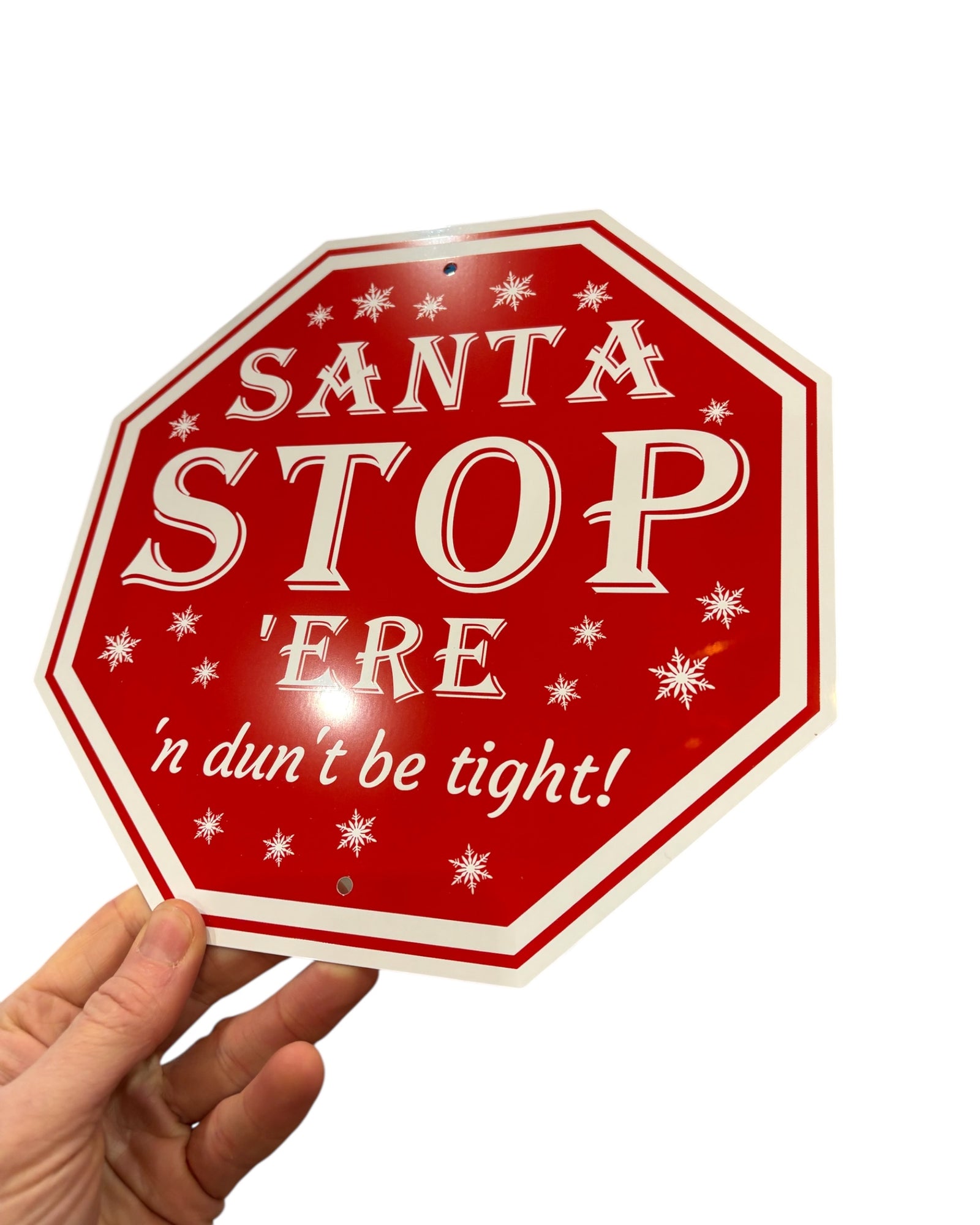 Yorkshire Santa Stop Sign Metal