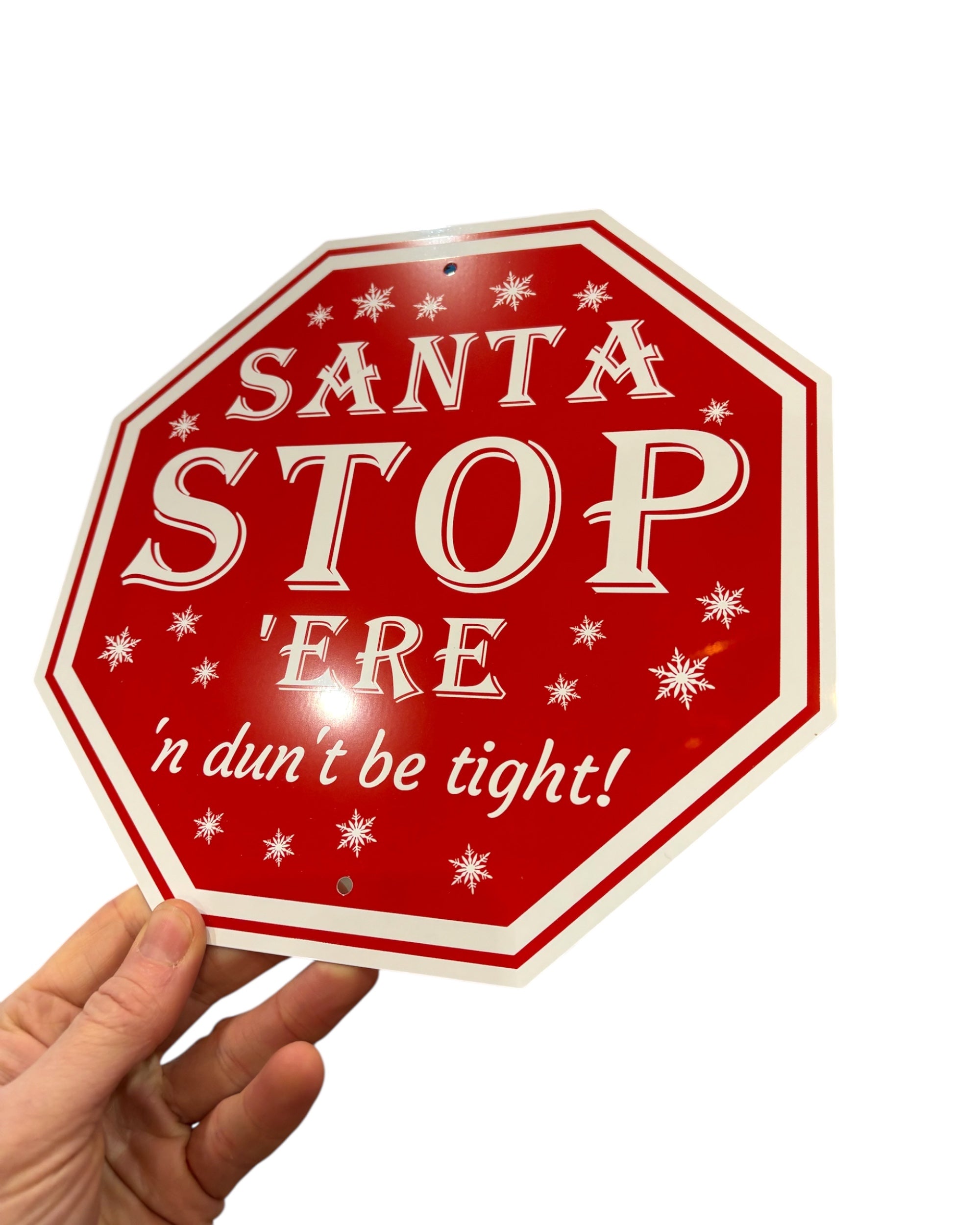 Yorkshire Santa Stop Sign Metal