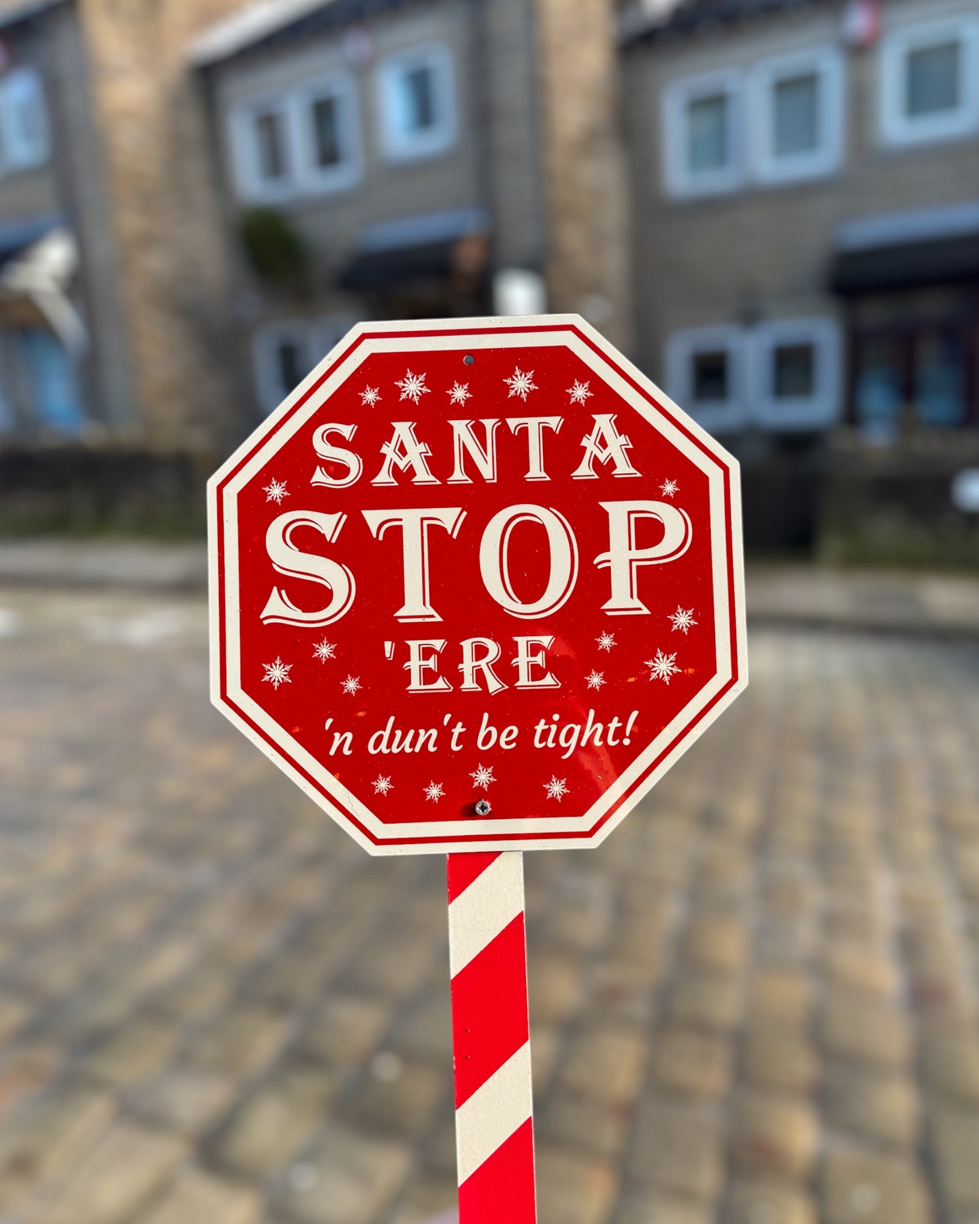 Yorkshire Santa Stop Sign Metal
