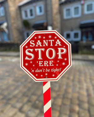 Yorkshire Santa Stop Sign Metal