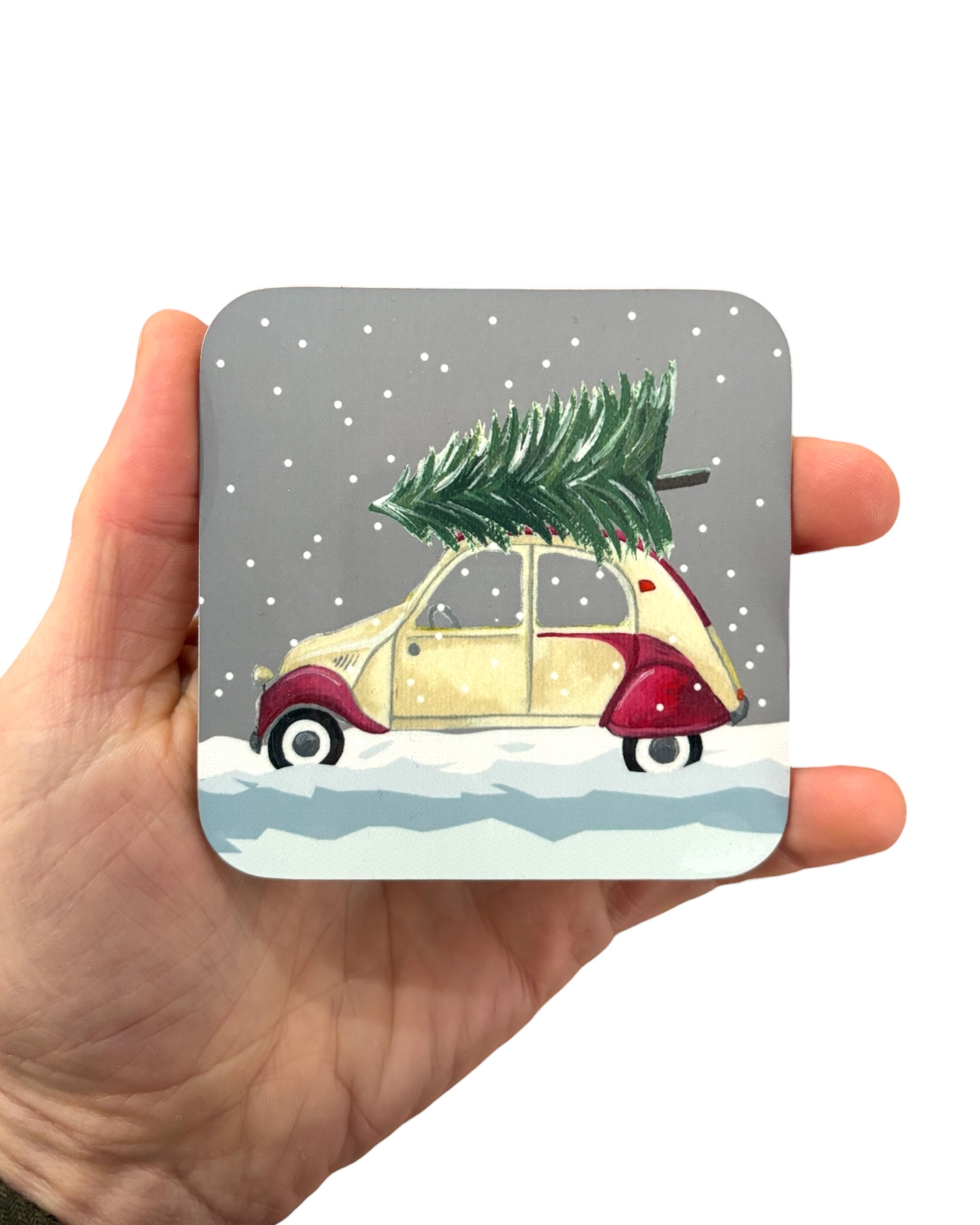 Christmas Citroen CV Car Coaster