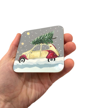 Christmas Citroen CV Car Coaster