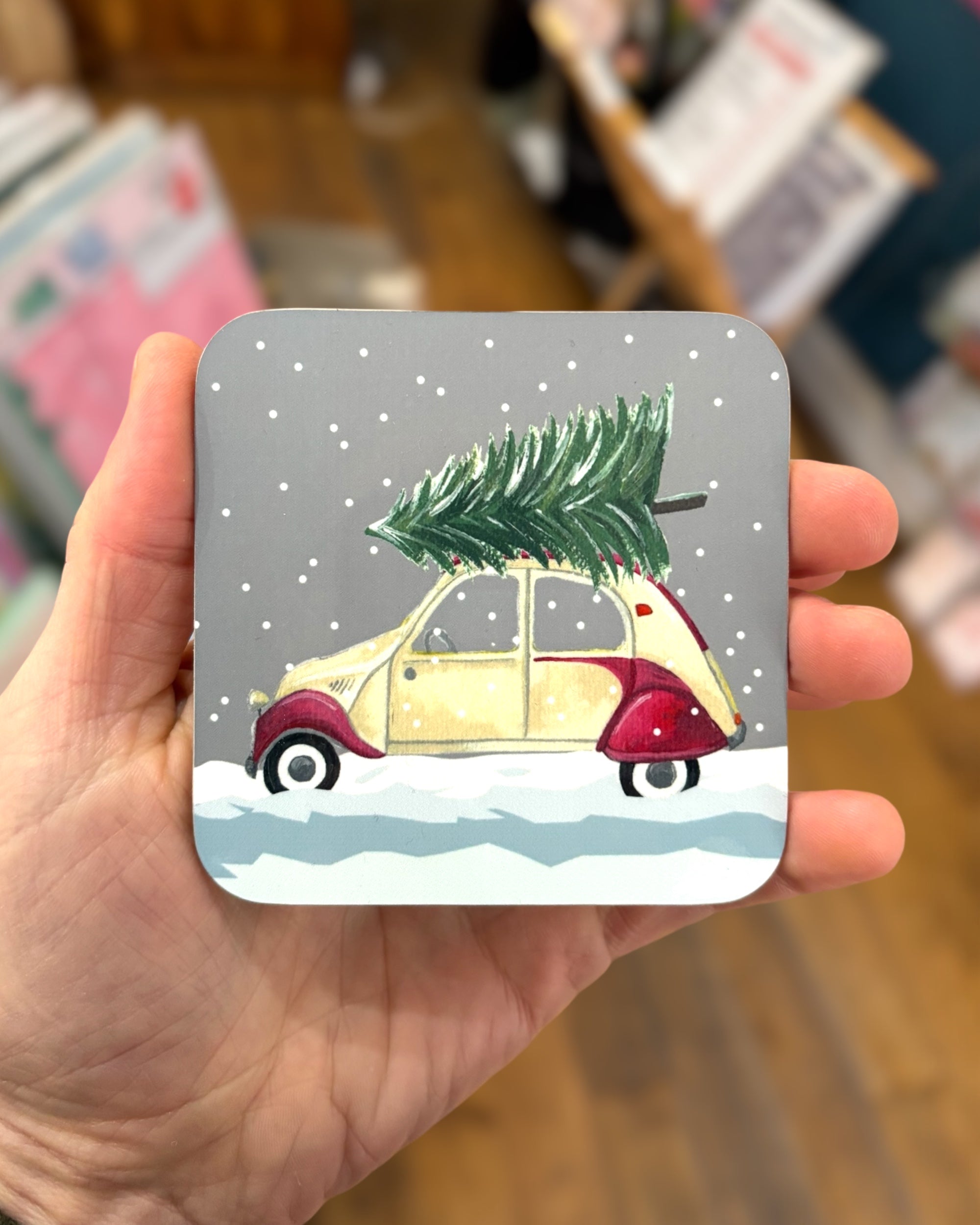 Christmas Citroen CV Car Coaster