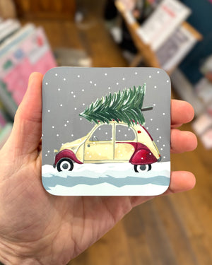 Christmas Citroen CV Car Coaster