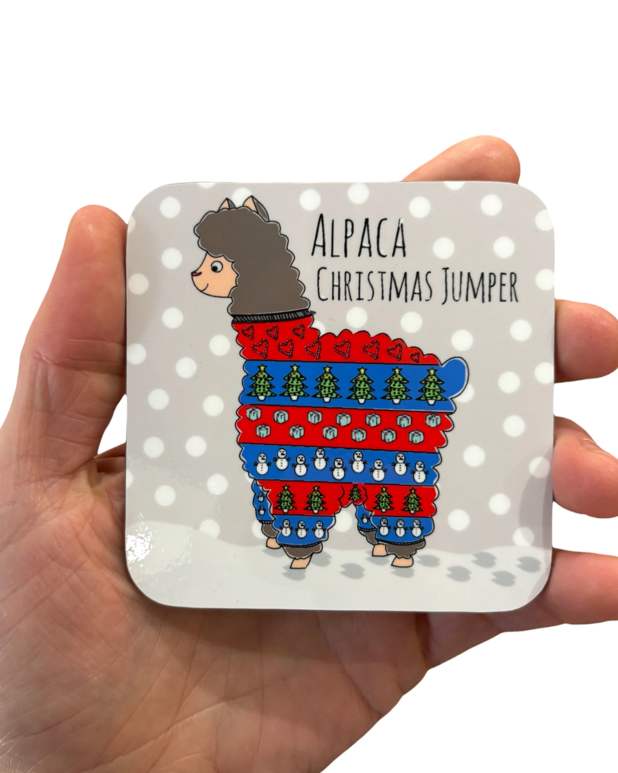 Alpaca Christmas Coaster