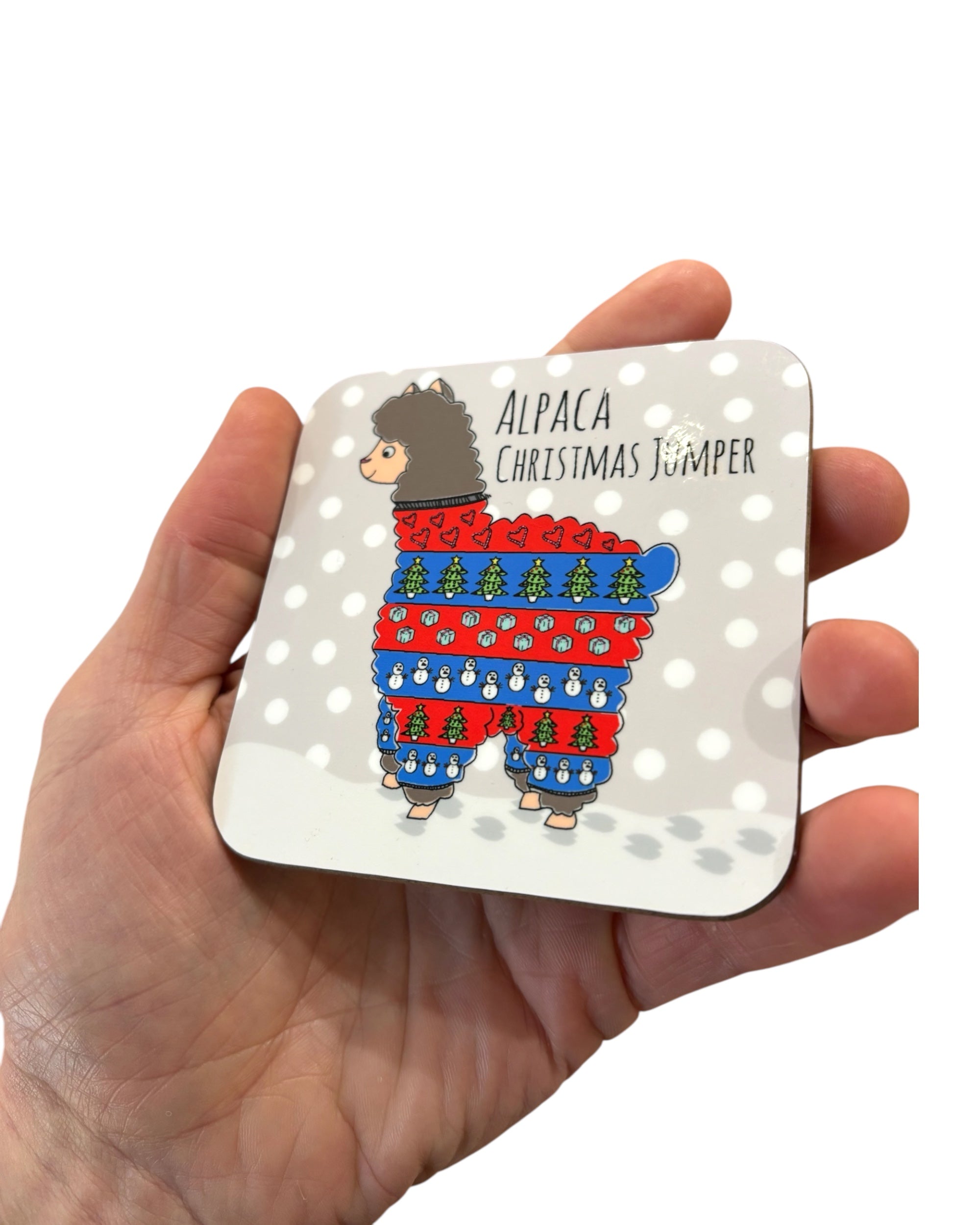 Alpaca Christmas Coaster