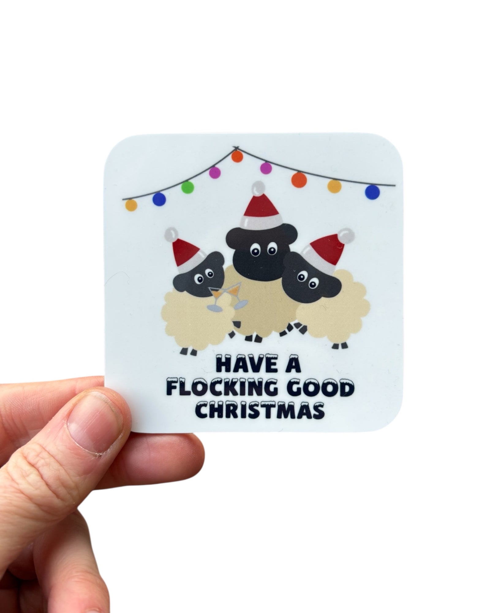 Sheep Flocking Christmas Coaster