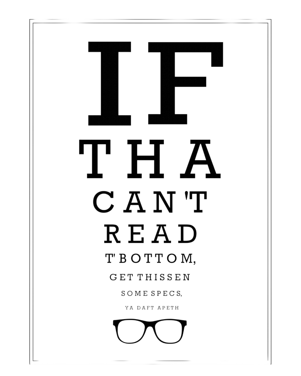 Funny Yorkshire Print 'Eyetest'