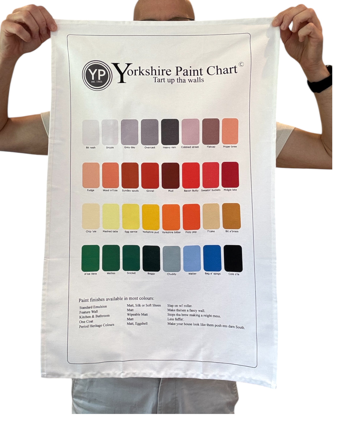 Yorkshire Paint Chart Tea Towel