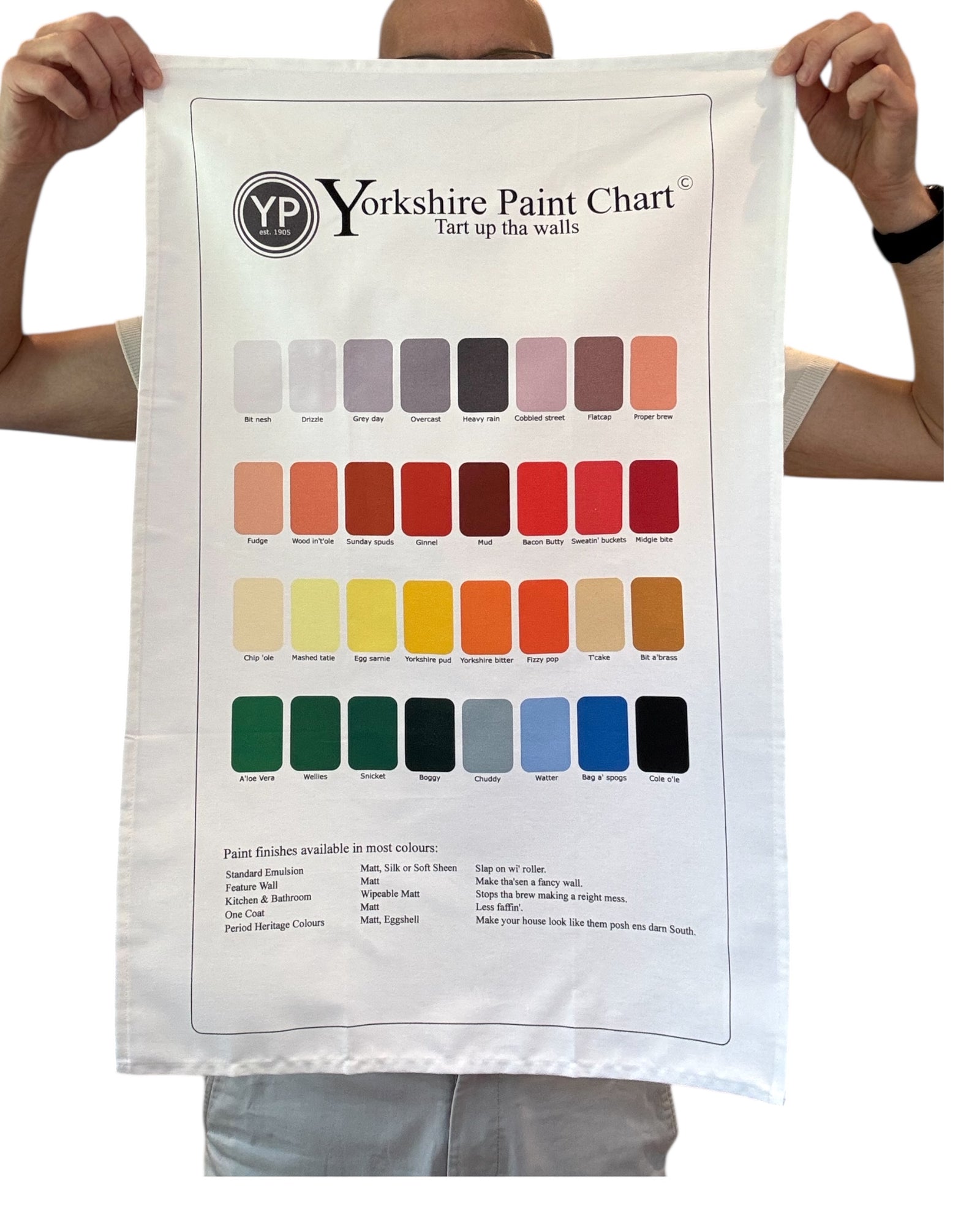 Yorkshire Paint Chart Tea Towel