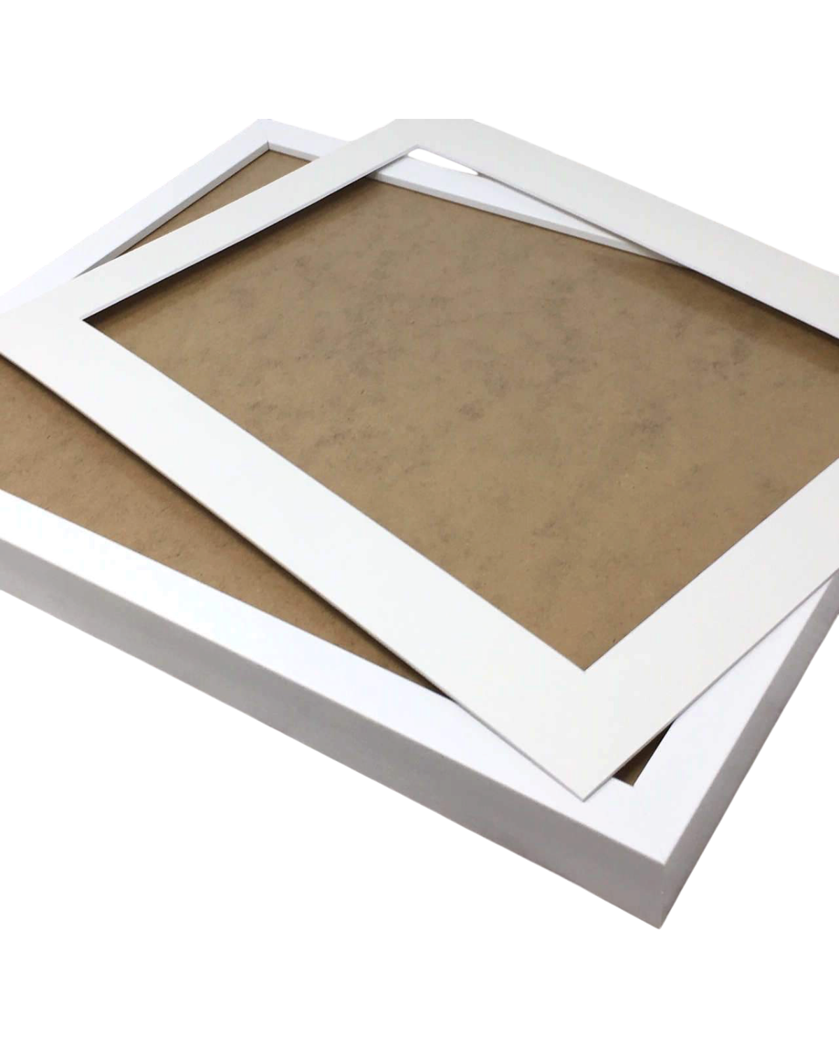 LighthouseLane white rectangular picture frame with mount and backing board for A4 prints