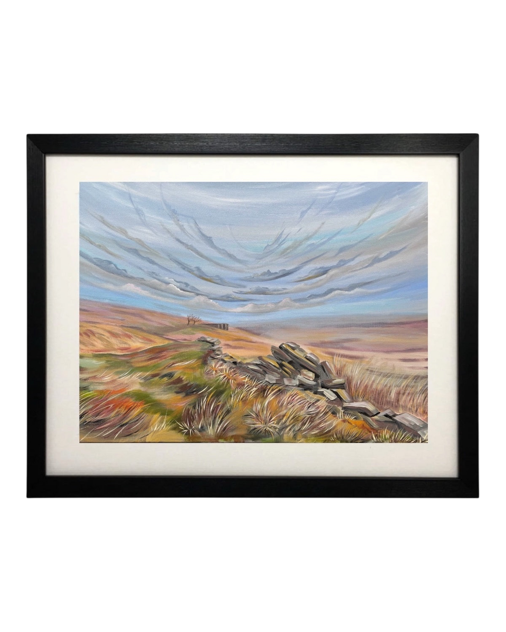 LighthouseLane framed art print of Top Withens, a rugged Yorkshire moorland landscape inspired by Wuthering Heights.