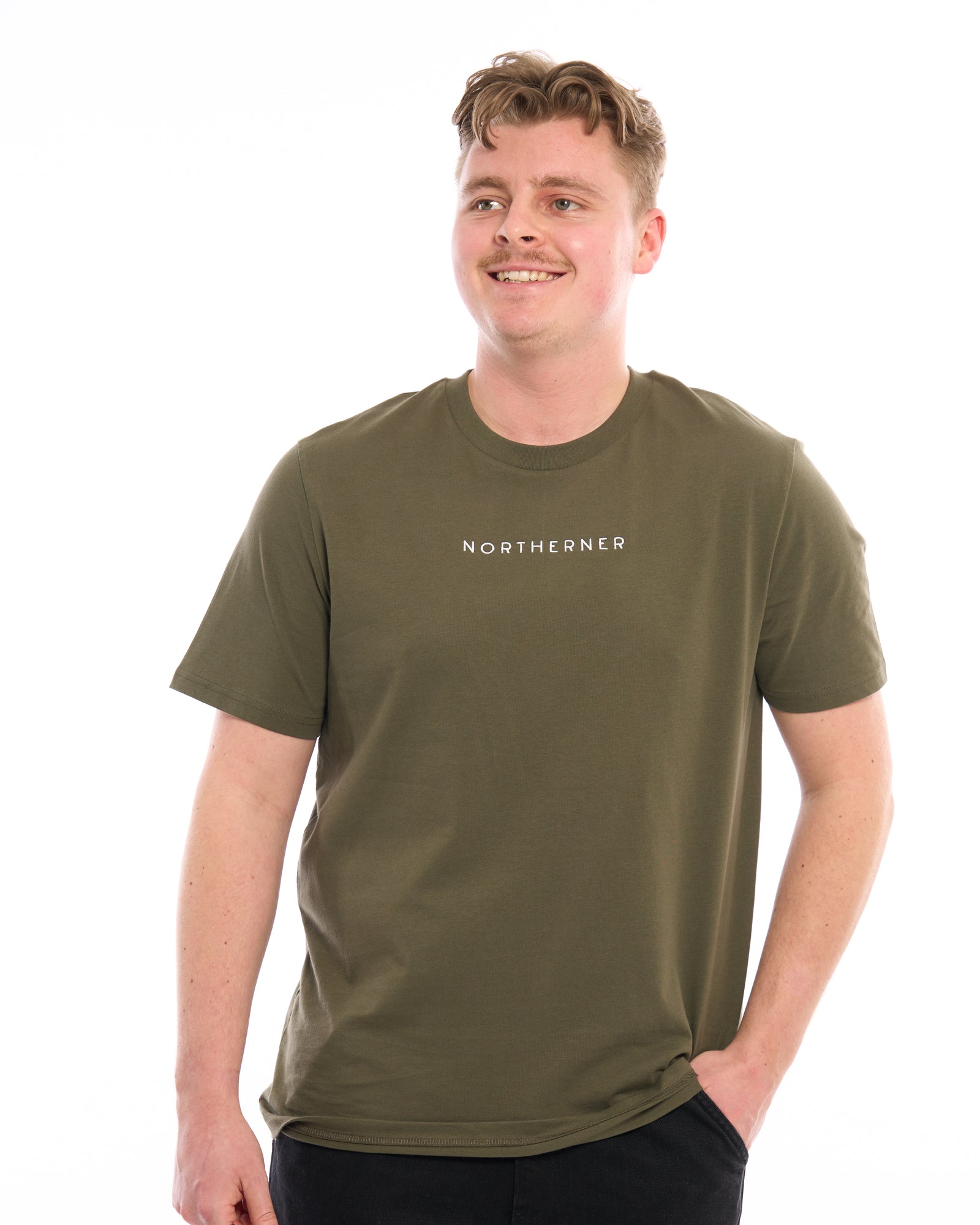 Khaki Northerner embroidered unisex T-shirt