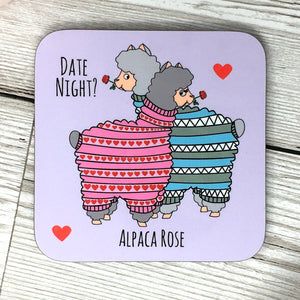 Funny Alpaca Coaster 'Love'