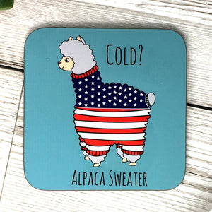 Funny Alpaca Coaster 'USA'