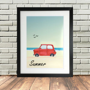Classic Car Mini Beach Print