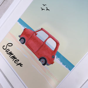 Classic Car Mini Beach Print