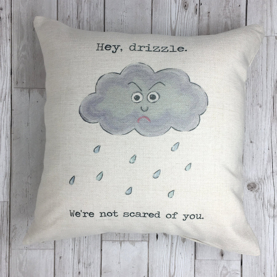 Hey Drizzle Funny Weather Cushion