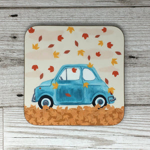 Fiat 500 Car Autumn Coaster