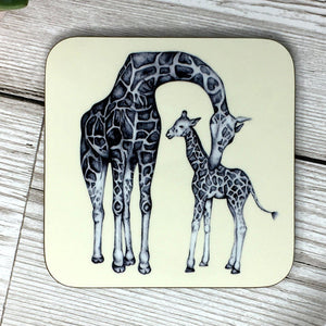 Giraffe and Baby Sketched Coaster