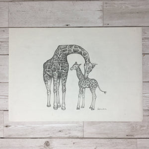Giraffe Sketch Original Artwork