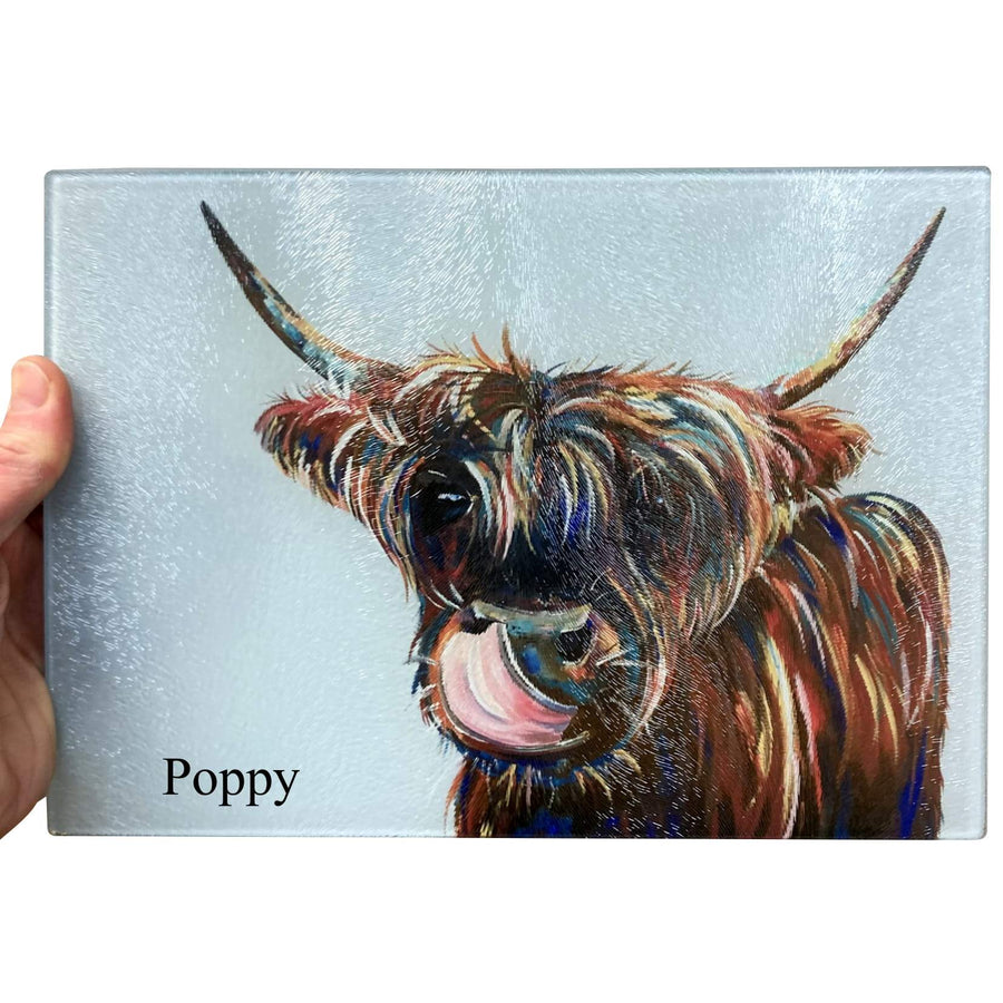 Highland Cow Agnes Glass Chopping Board