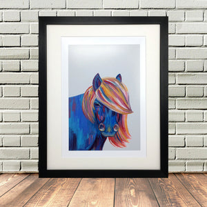 Colourful Shetland Pony Painting Print