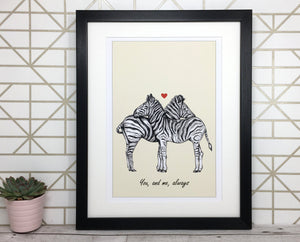 Personalised Zebra Sketch Print