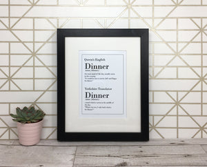 Funny Yorkshire Print 'Dinner'