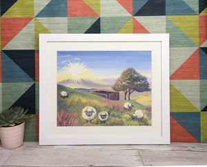 Haworth Top Withins Sheep Framed print