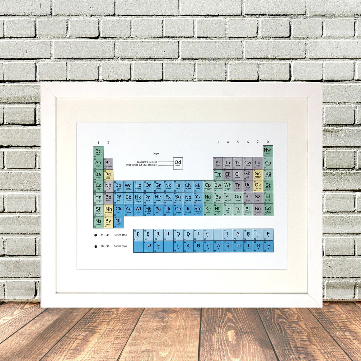 Lancashire Periodic Table Funny Print by Lighthouse Lane